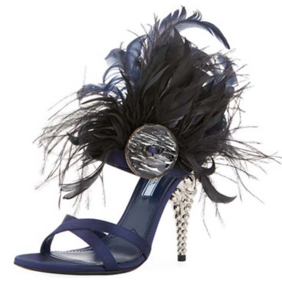 Prada feather heels authentic - Picture 1 of 8